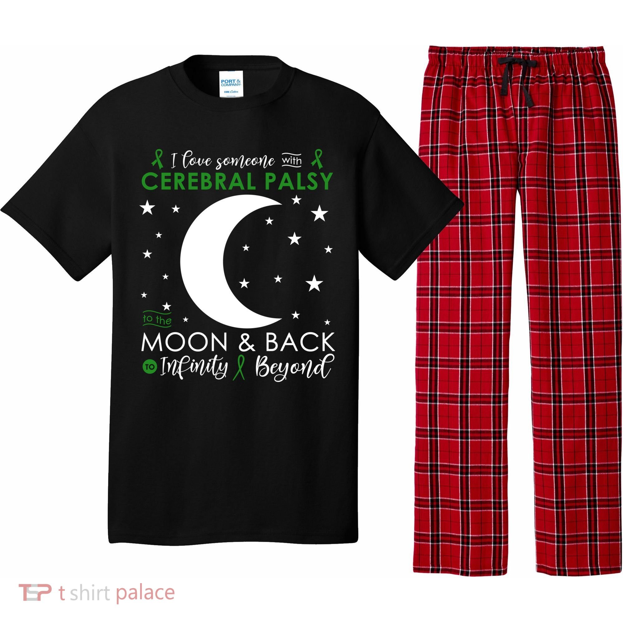 I Love Someone To The Moon And Back Cerebral Palsy Awareness Gift Pajama Set