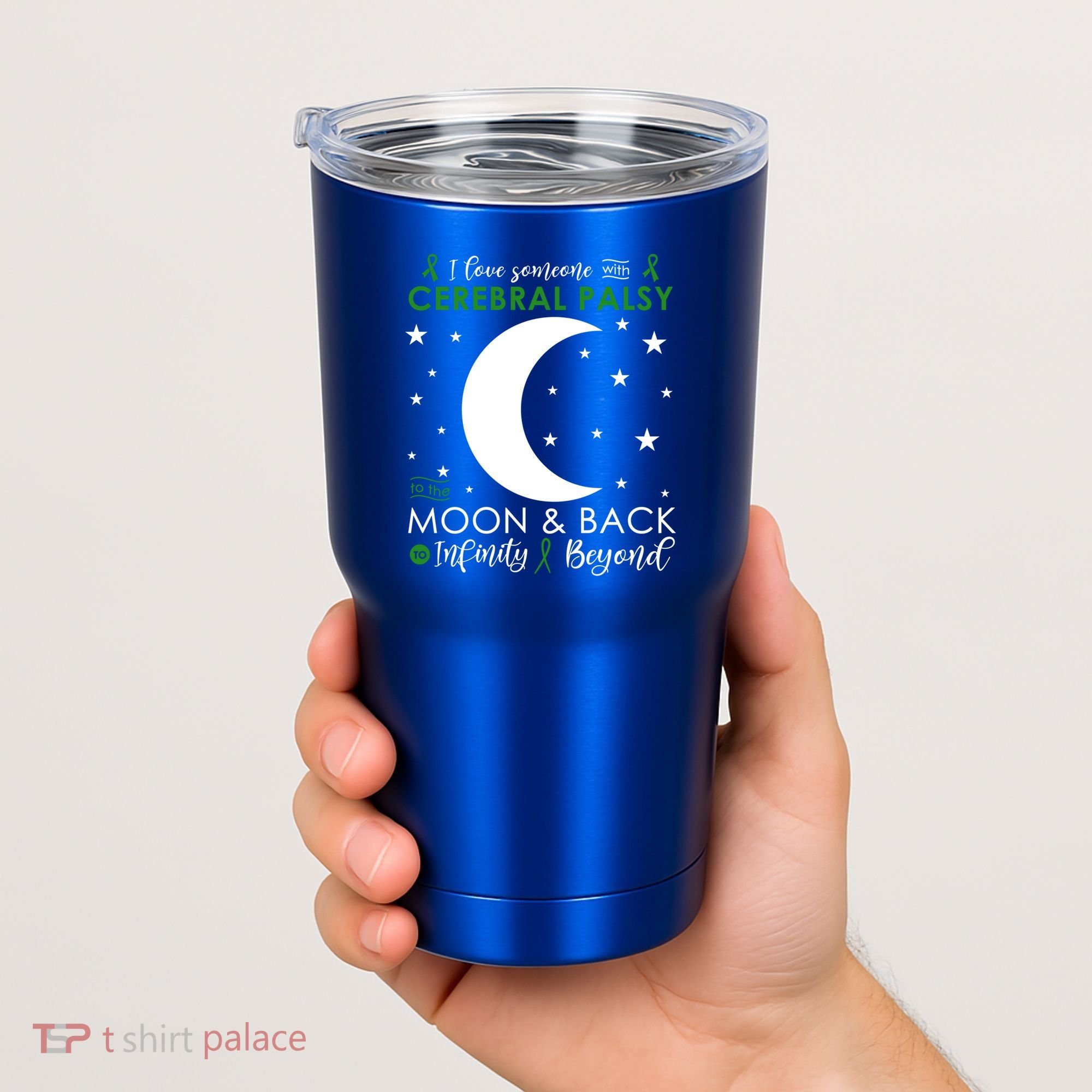 I Love Someone To The Moon And Back Cerebral Palsy Awareness Gift Tumbler