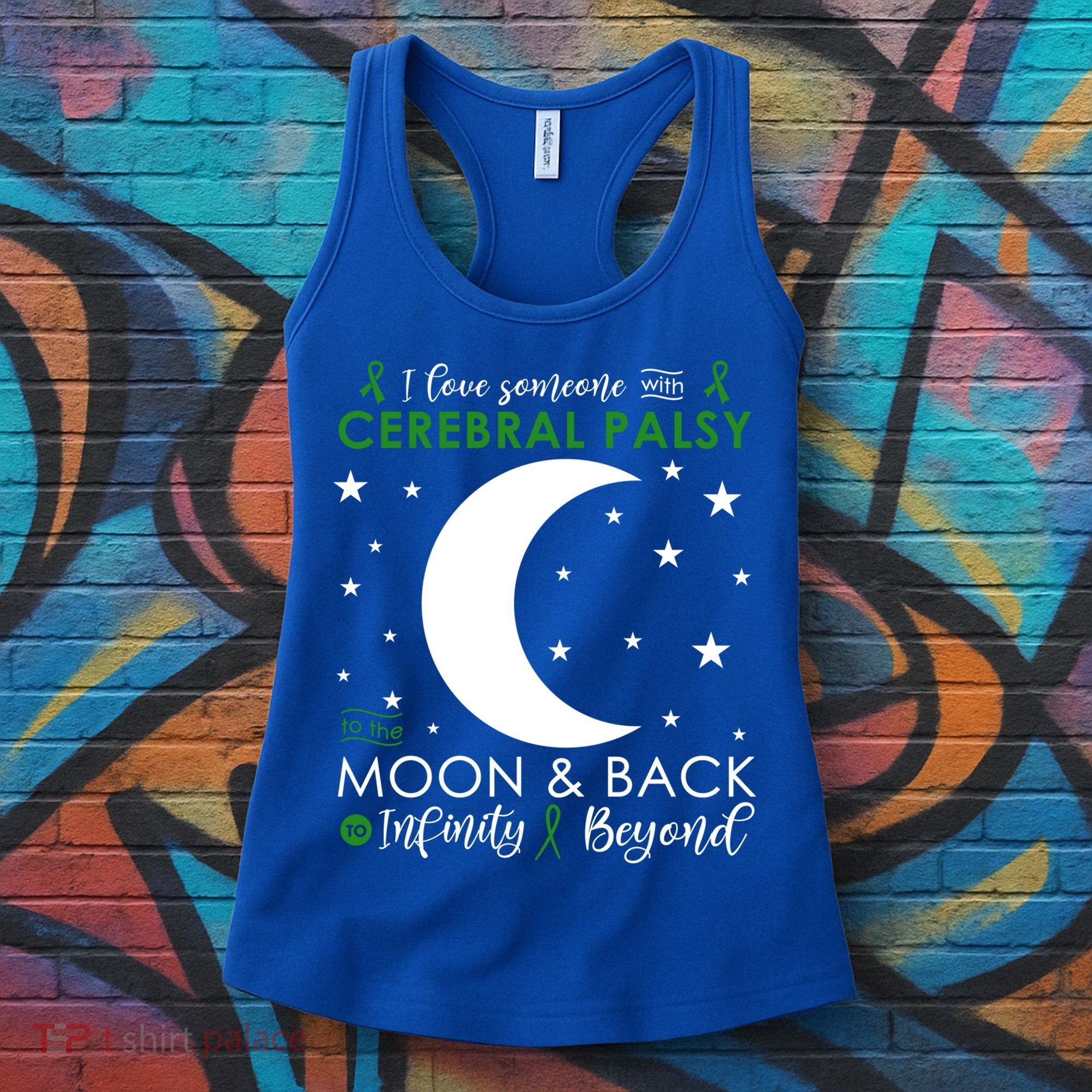 I Love Someone To The Moon And Back Cerebral Palsy Awareness Gift Women's Tank Top