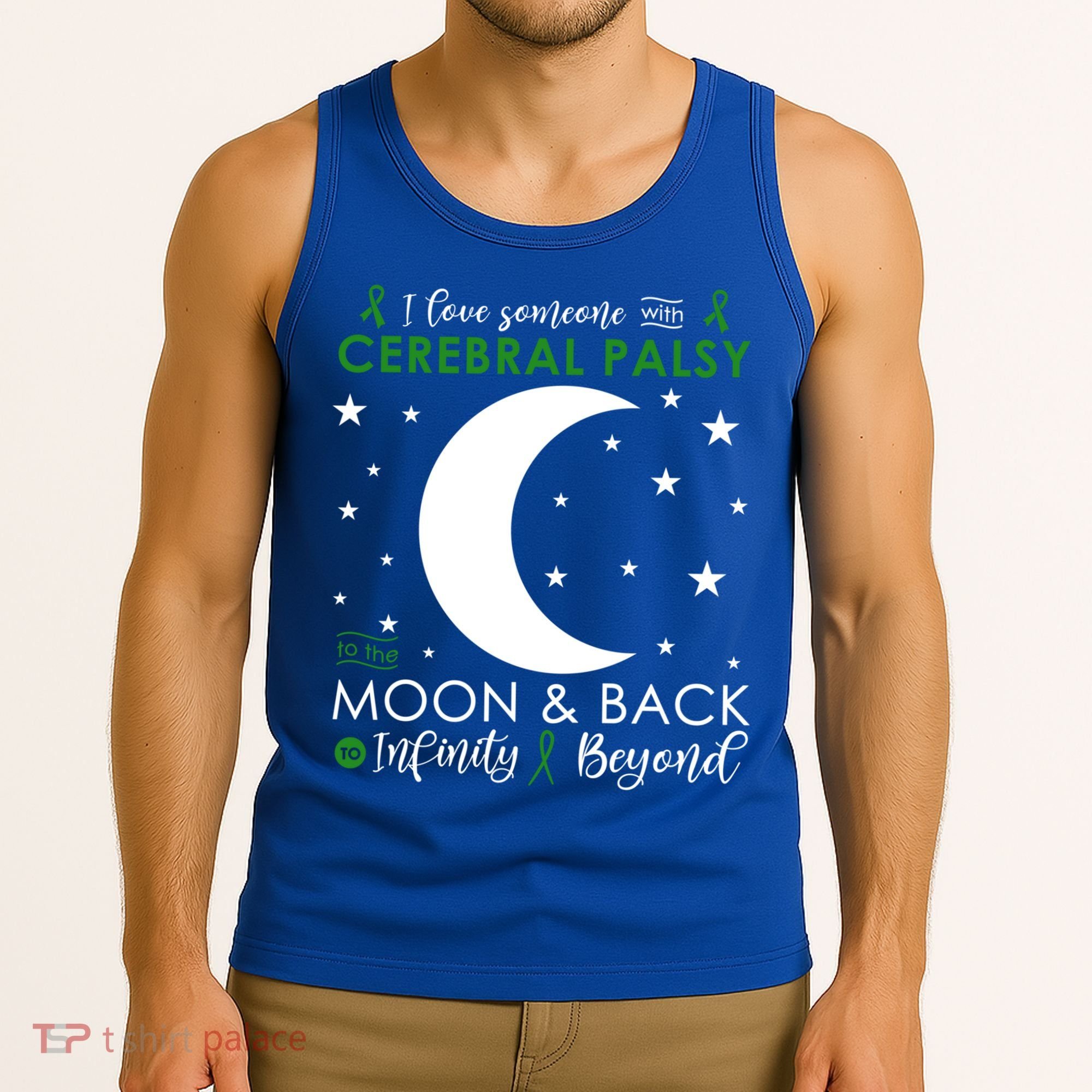 I Love Someone To The Moon And Back Cerebral Palsy Awareness Gift Tank Top
