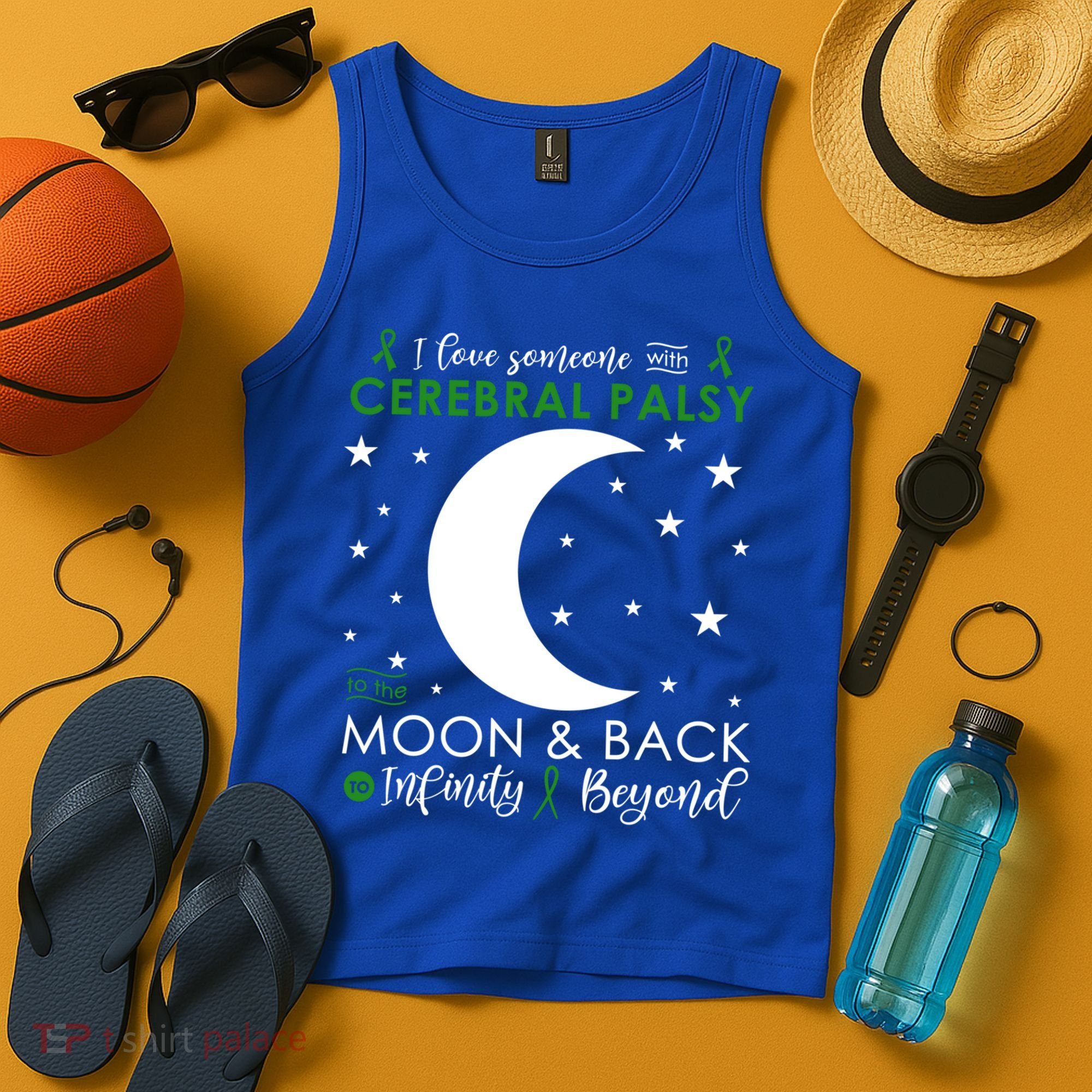 I Love Someone To The Moon And Back Cerebral Palsy Awareness Gift Tank Top