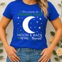 I Love Someone To The Moon And Back Cerebral Palsy Awareness Gift Women's T-Shirt thumb 2