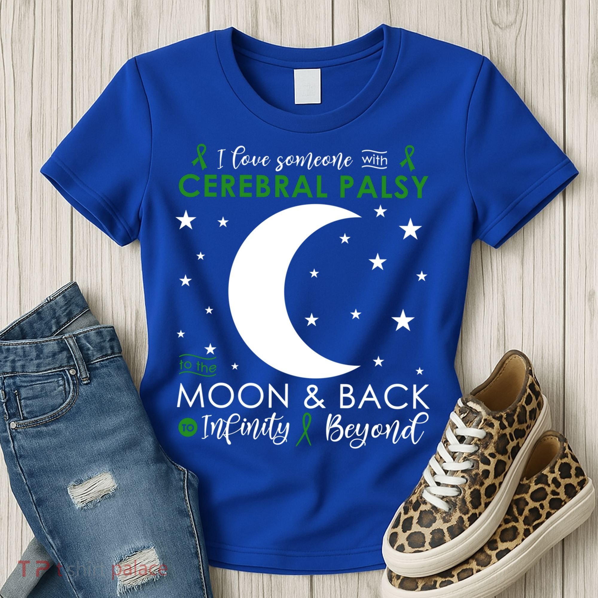 I Love Someone To The Moon And Back Cerebral Palsy Awareness Gift Women's T-Shirt