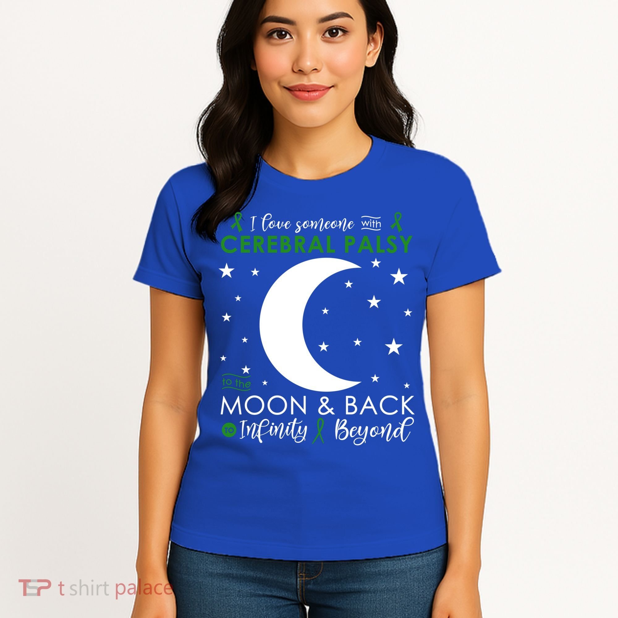 I Love Someone To The Moon And Back Cerebral Palsy Awareness Gift Women's T-Shirt