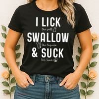 I LICK SWALLOW & SUCK Meme Cinco De Mayo Fun TEQUILA Women's T-Shirt thumb 2
