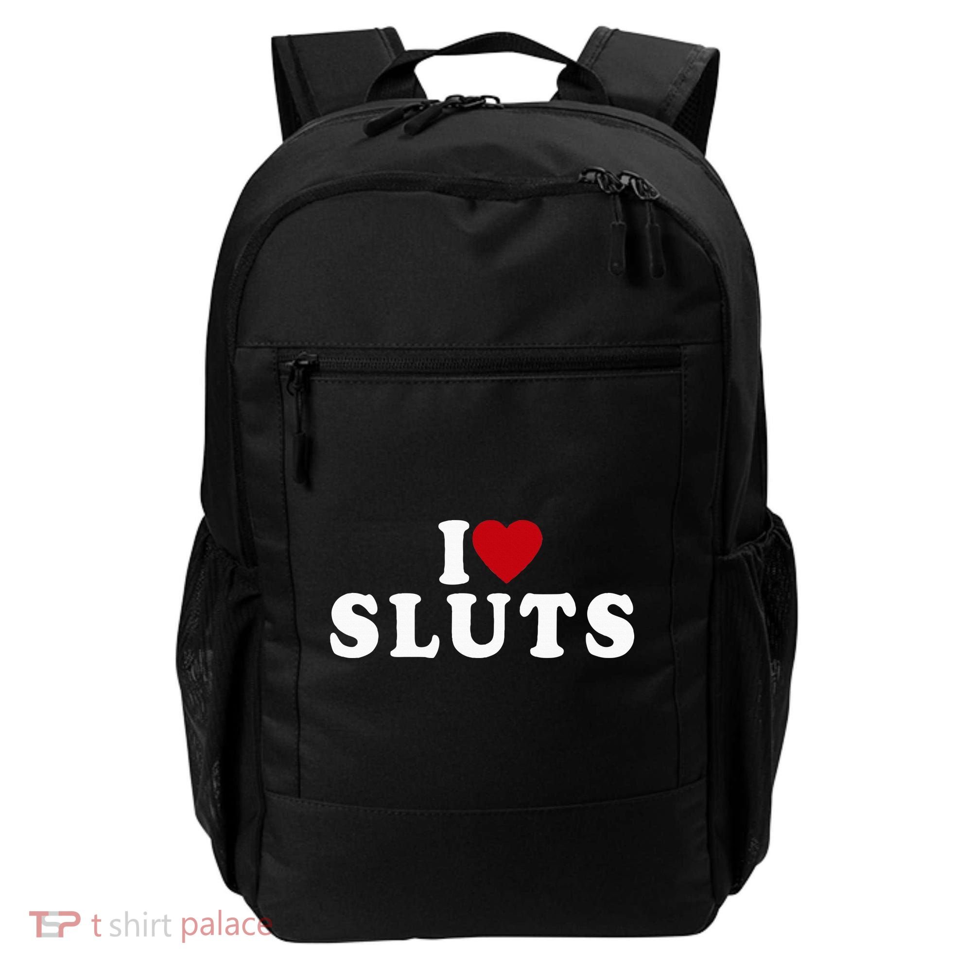 I Love Sluts Heart Backpack