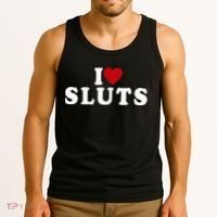 I Love Sluts Heart Tank Top thumb 3