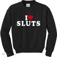 I Love Sluts Heart Kids Sweatshirt thumb 0