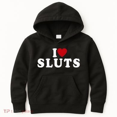 I Love Sluts Heart Kids Hoodie
