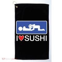 I Love Sushi Adult Golf Towel thumb 0