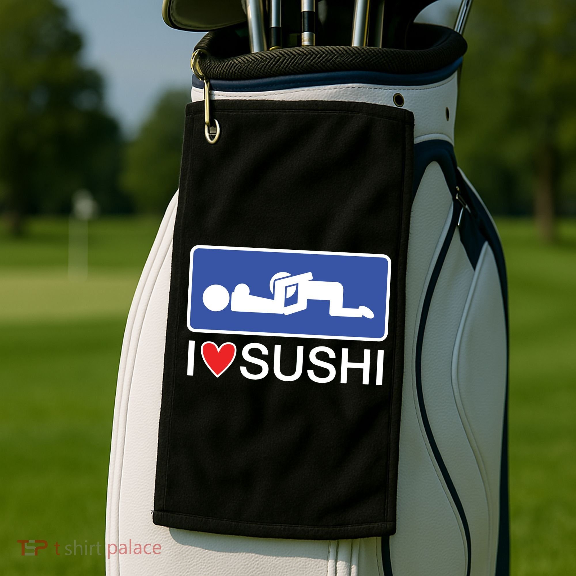 I Love Sushi Adult Golf Towel