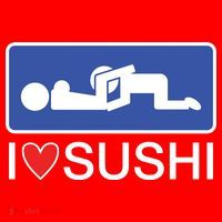 I Love Sushi Adult Santa Hat thumb 1