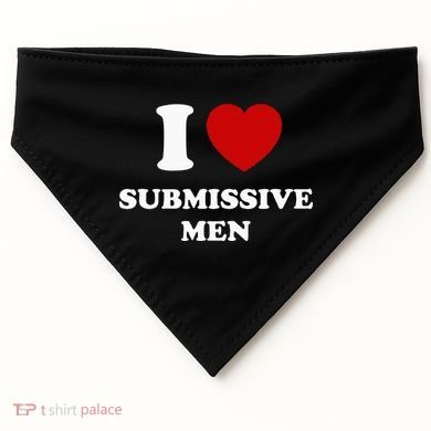 I Love Submissive Men USA-Made Doggie Bandana