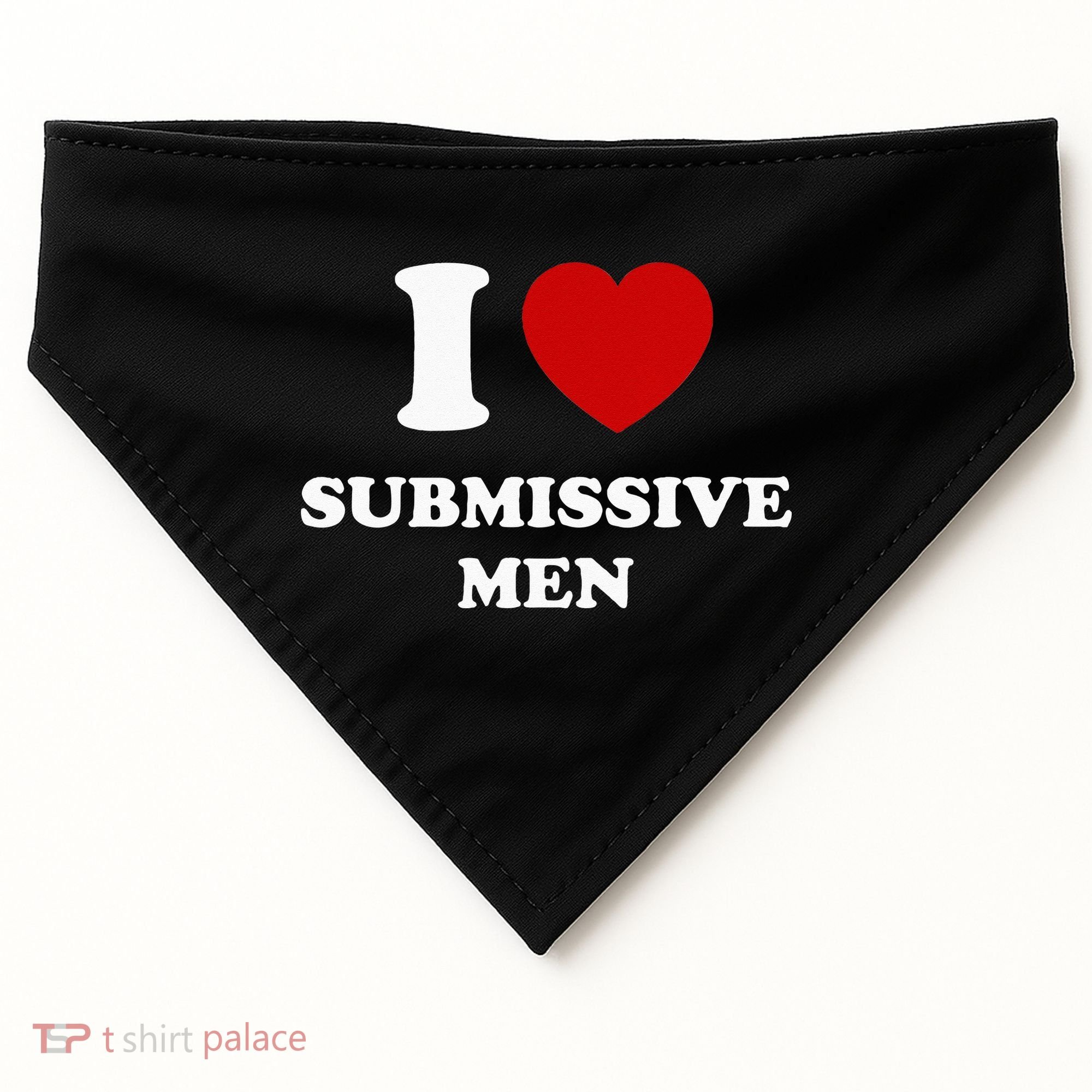 I Love Submissive Men USA-Made Doggie Bandana