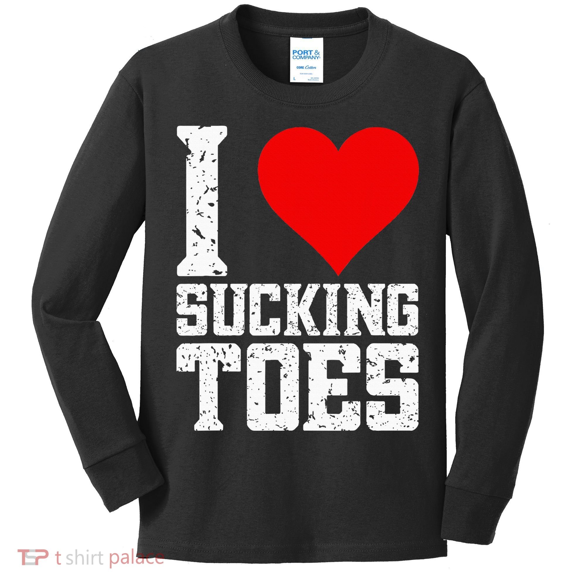 I Love Sucking Toes Funny Embarrassing Funny Airport Kids Long Sleeve Shirt