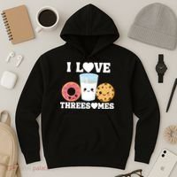 I Love Threesomes Donut Cookie Milk Valentine Pun Hoodie thumb 3