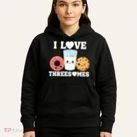 I Love Threesomes Donut Cookie Milk Valentine Pun Hoodie thumb 5