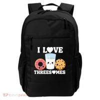 I Love Threesomes Donut Cookie Milk Valentine Pun Backpack thumb 0