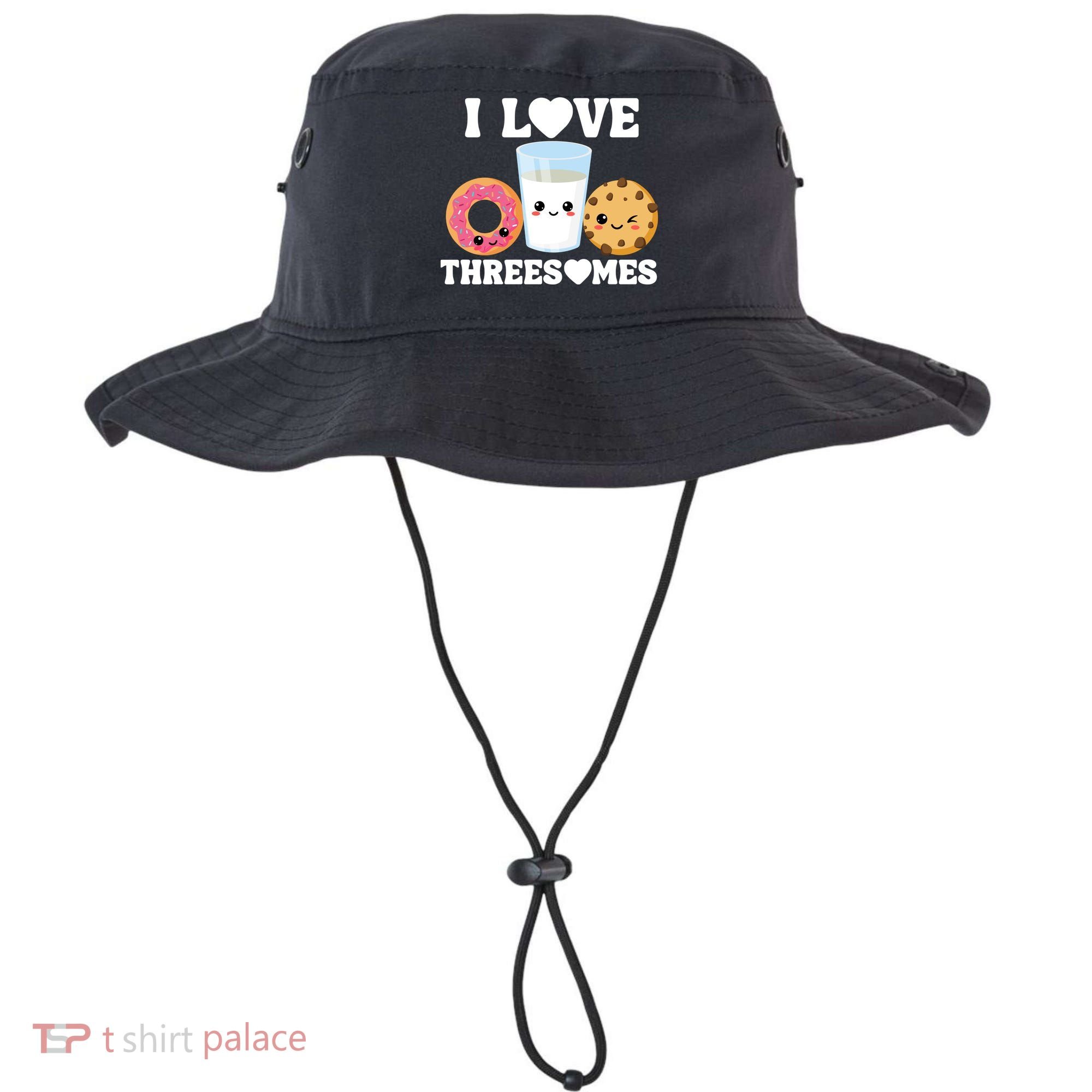 I Love Threesomes Donut Cookie Milk Valentine Pun Bucket Hat