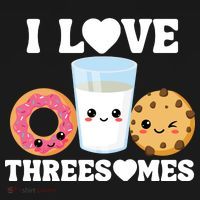 I Love Threesomes Donut Cookie Milk Valentine Pun Women's Hoodie thumb 2