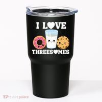 I Love Threesomes Donut Cookie Milk Valentine Pun Tumbler thumb 0