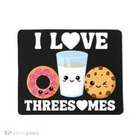I Love Threesomes Donut Cookie Milk Valentine Pun Mousepad thumb 0