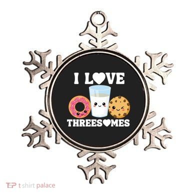 I Love Threesomes Donut Cookie Milk Valentine Pun Ornament