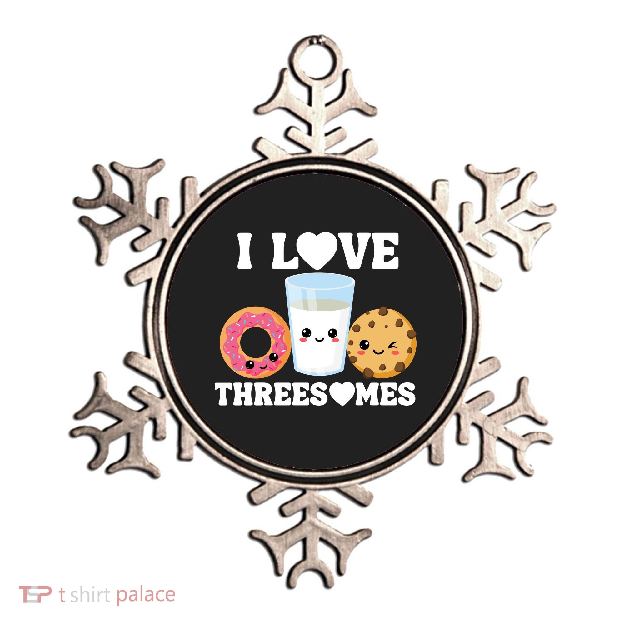 I Love Threesomes Donut Cookie Milk Valentine Pun Ornament