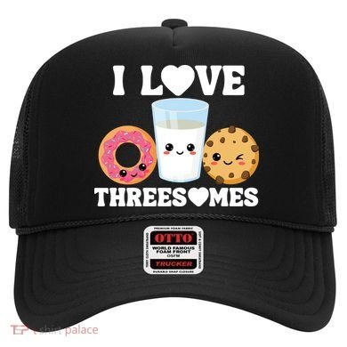 I Love Threesomes Donut Cookie Milk Valentine Pun Hat