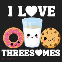 I Love Threesomes Donut Cookie Milk Valentine Pun Golf Towel thumb 3