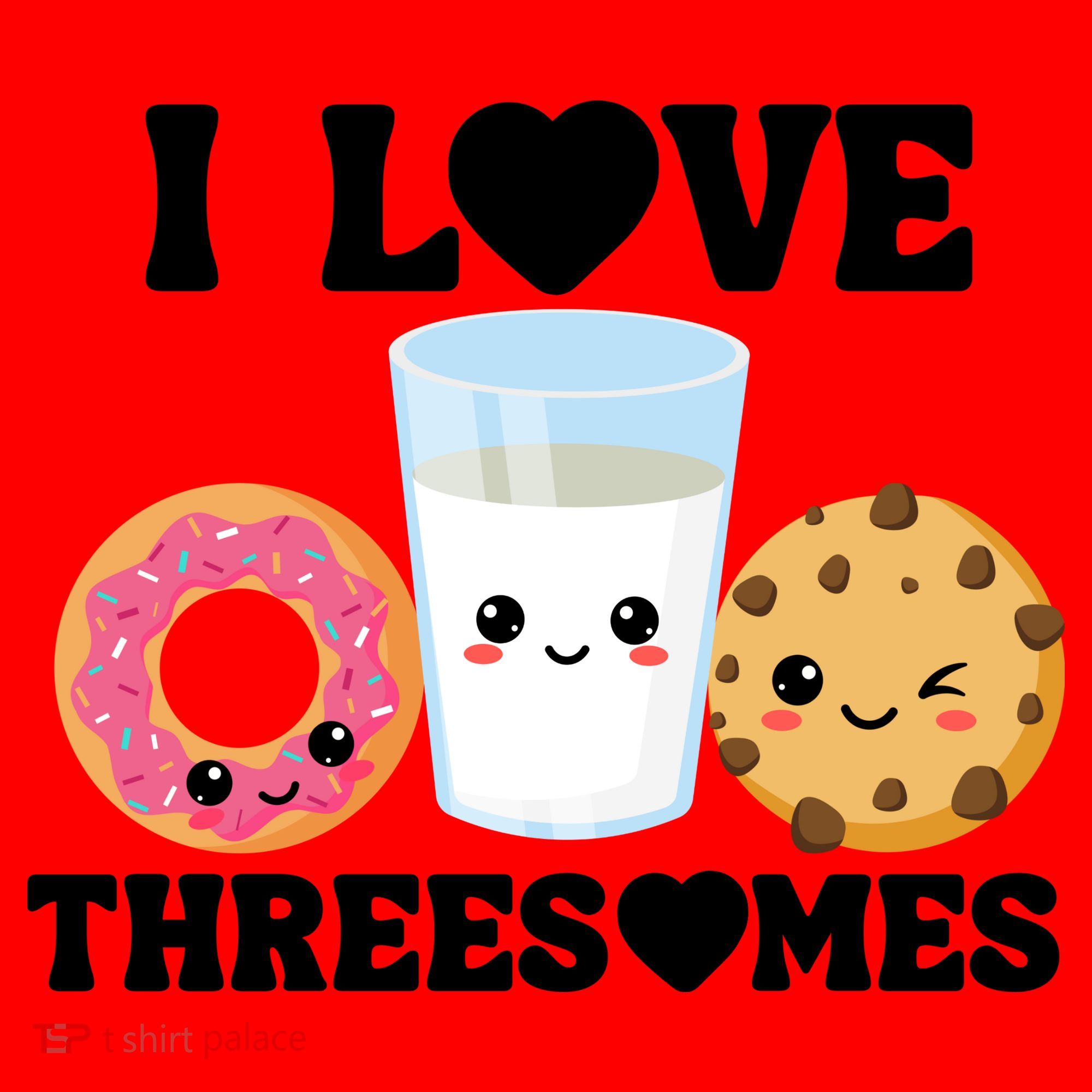 I Love Threesomes Donut Cookie Milk Valentine Pun Santa Hat