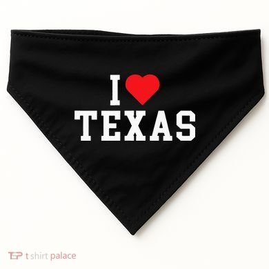 I Love Texas TX Throwback Design USA-Made Doggie Bandana