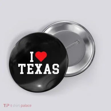 I Love Texas TX Throwback Design Button