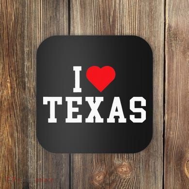I Love Texas TX Throwback Design Coaster