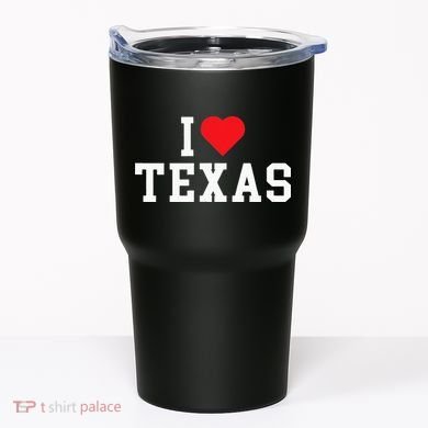I Love Texas TX Throwback Design Tumbler