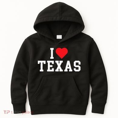 I Love Texas TX Throwback Design Kids Hoodie
