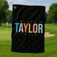 I Love Taylor Cute First Name Taylor Golf Towel thumb 1