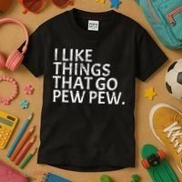 I Like Things That Go Pew Pew Gun Enthusiast Gift Kids T-Shirt thumb 3