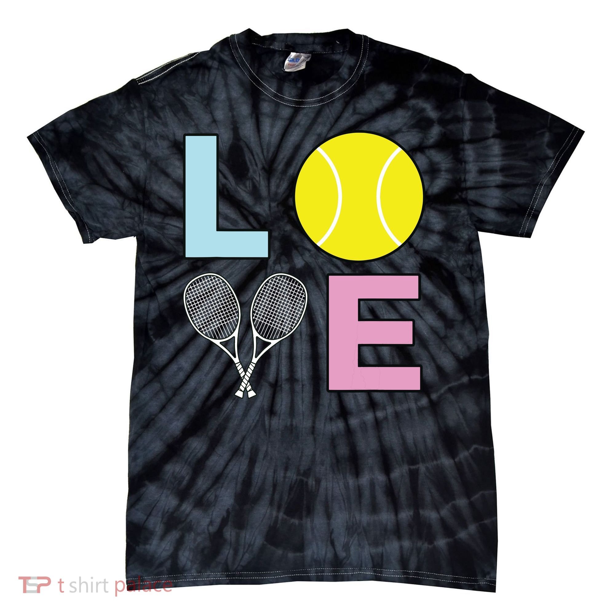 I Love Tennis Tennis Player Tie-Dye T-Shirt