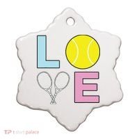 I Love Tennis Tennis Player Ceramic Ornament thumb 0