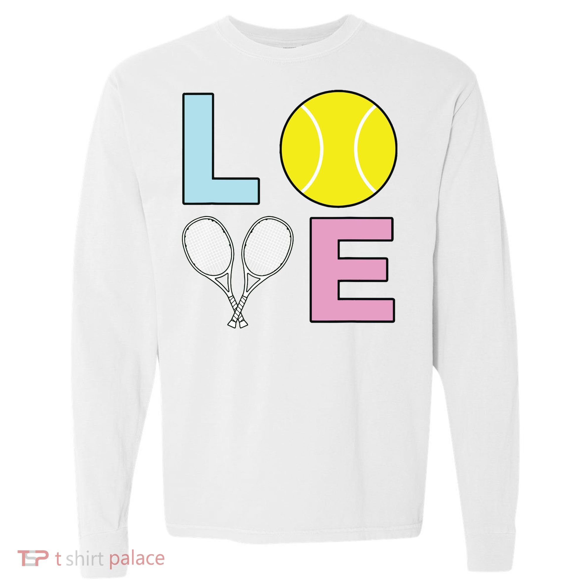I Love Tennis Tennis Player Comfort Colors Heavyweight Long Sleeve T-Shirt