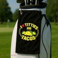 I Love Titties And Tacos Golf Towel thumb 2