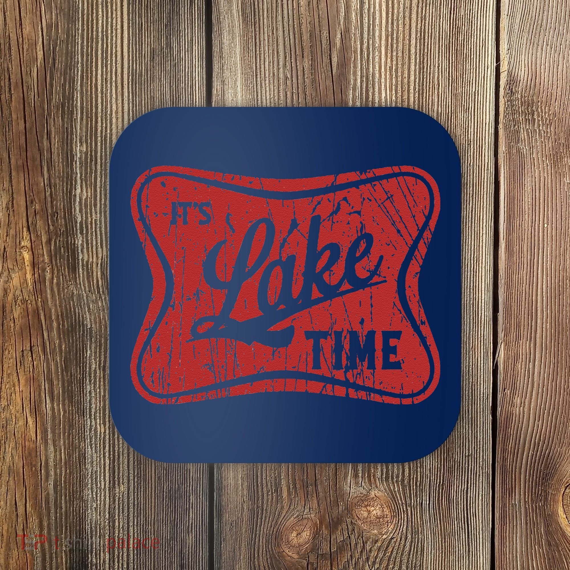 ItS Lake Time Summer Lake Camper Life Coaster