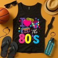 I Love The 80s 80's Party Retro birthday  Tank Top thumb 4
