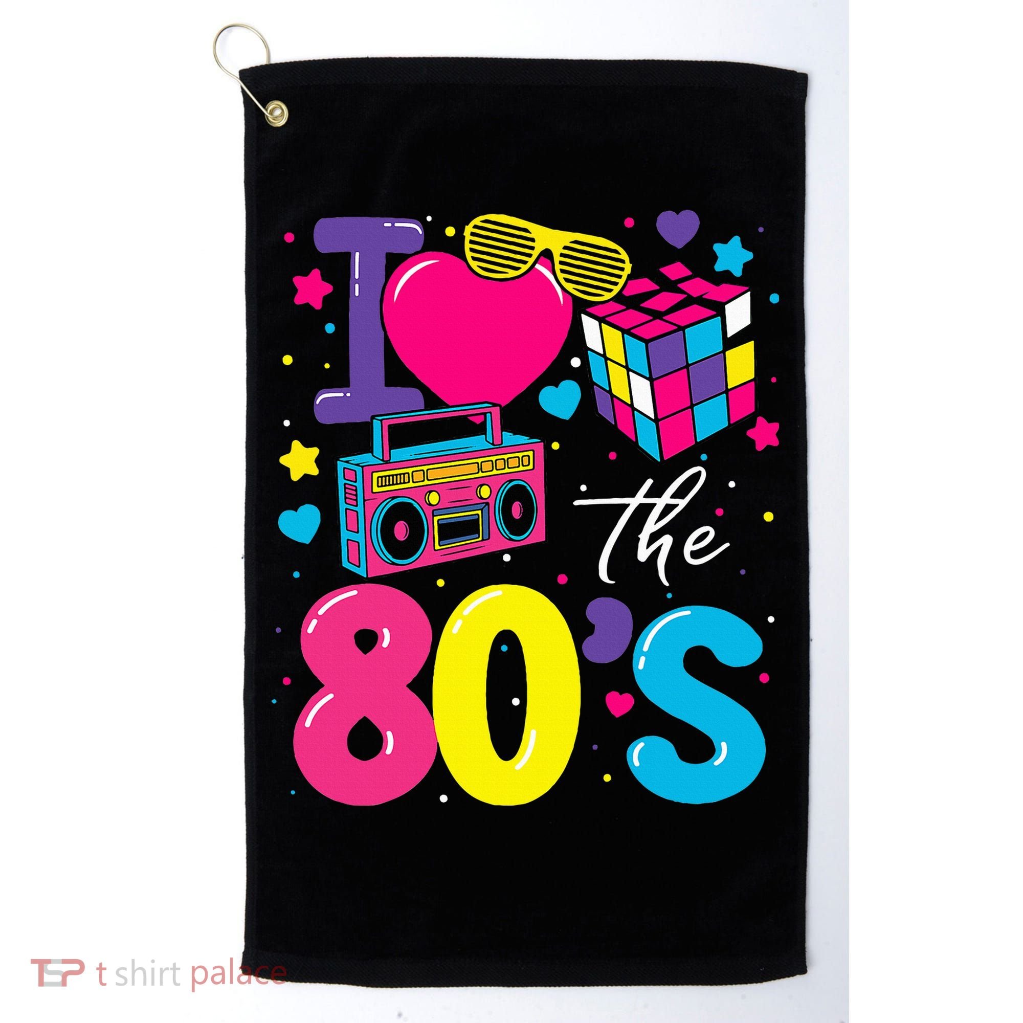 I Love The 80s 80's Party Retro birthday  Golf Towel