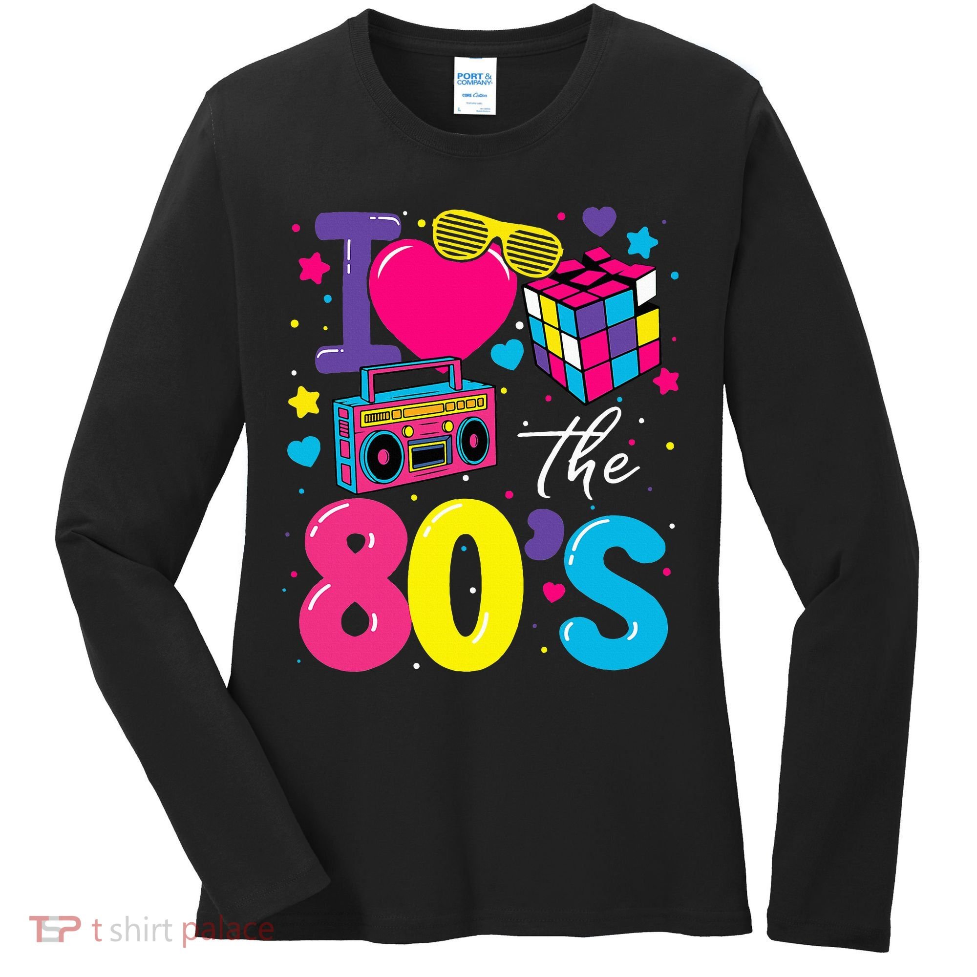 I Love The 80s 80's Party Retro birthday  Women's Long Sleeve Shirt