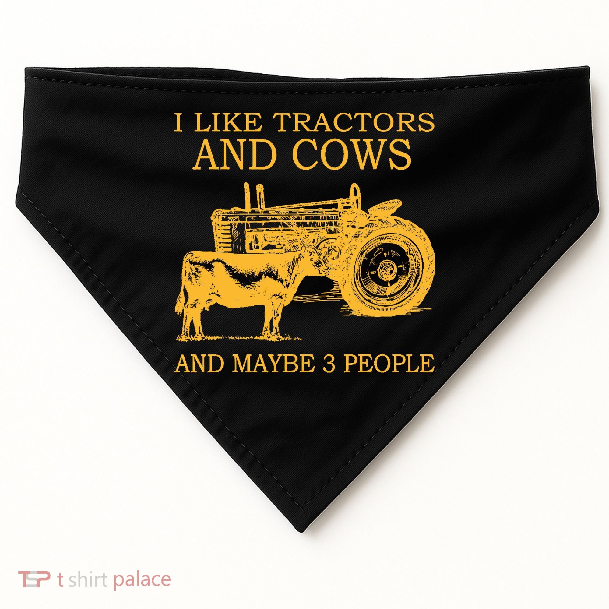 I Like Tractors And Cows And Maybe 3 People Farmer USA-Made Doggie Bandana
