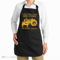 I Like Tractors And Cows And Maybe 3 People Farmer Apron thumb 2