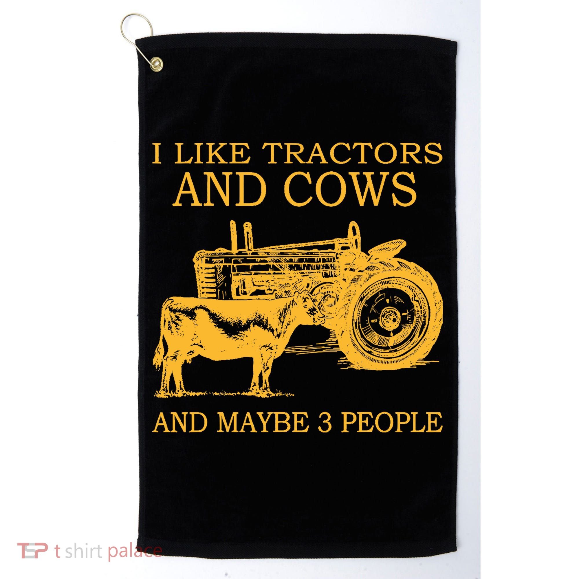 I Like Tractors And Cows And Maybe 3 People Farmer Golf Towel