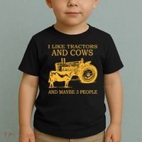 I Like Tractors And Cows And Maybe 3 People Farmer Toddler T-Shirt thumb 2